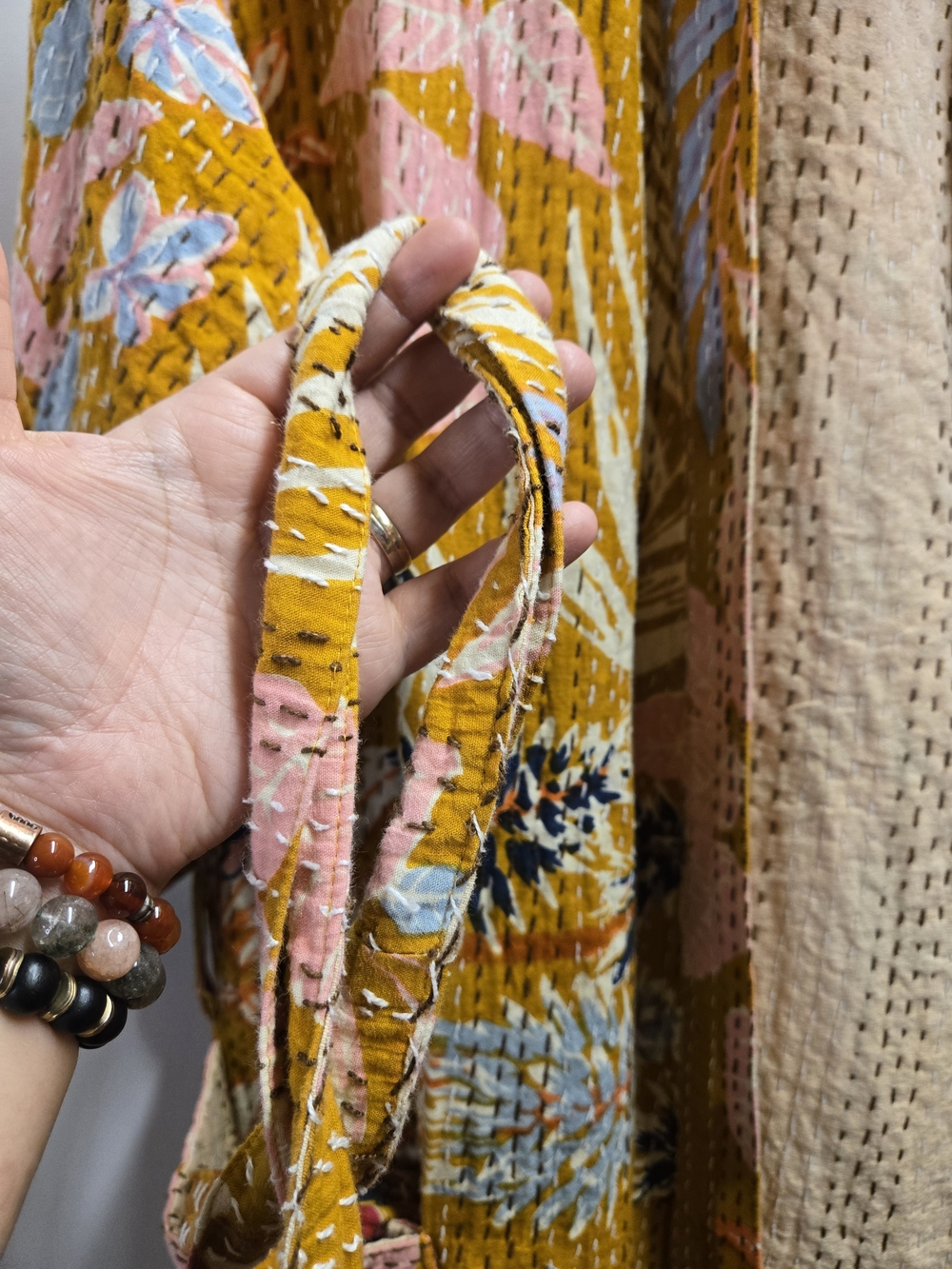 Boho Floral Kantha Kimono - Picture 4 of 8